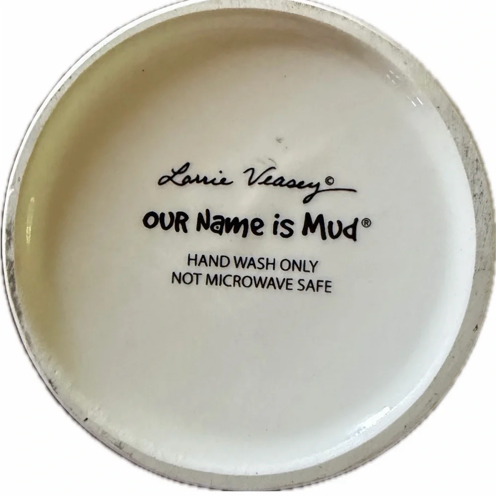 Our Name is Mud by Lorrie Veasey Cream Ceramic Accent Bowl 2cup capacity